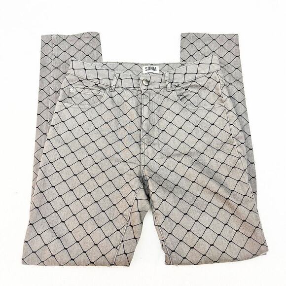 Sonia Rykiel Gray Chain Link Patterned Slim Leg Denim Jeans Size 38 - Picture 4 of 9